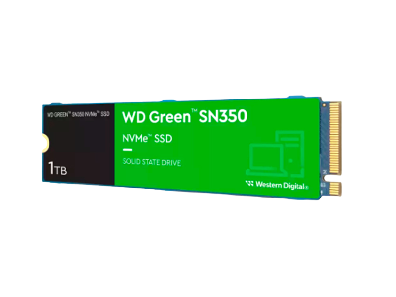 ALMACENAMIENTO SSD WESTER DIGITAL 1TB M.2 GREEN SN350 PCIe NVME/WDS100T2G0C